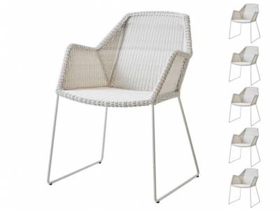 Cane-line Breeze Gartenstuhl, weiss-grau - 6 STÜCK