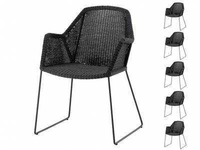 Cane-line Breeze Sessel, schwarz AKTIONS-SET 6 Stück für 5