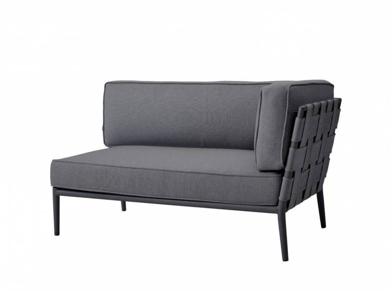 Cane-line Conic 2-Sitzer Sofa-Modul, links, Cane-line AirTouch, Grey