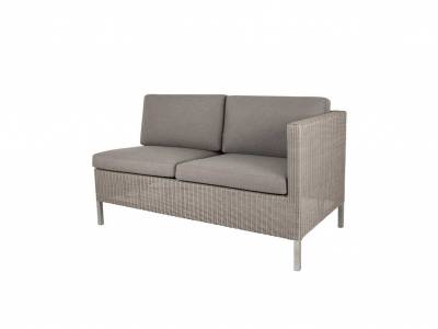 Cane-line Connect Dining Lounge 2-Sitzer Modulsofa links, taupe inkl. Kissen