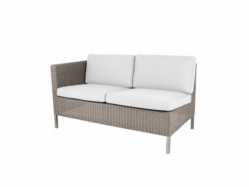 Cane-line Connect Dining Lounge 2-Sitzer Modulsofa rechts, taupe, inkl. Kissen