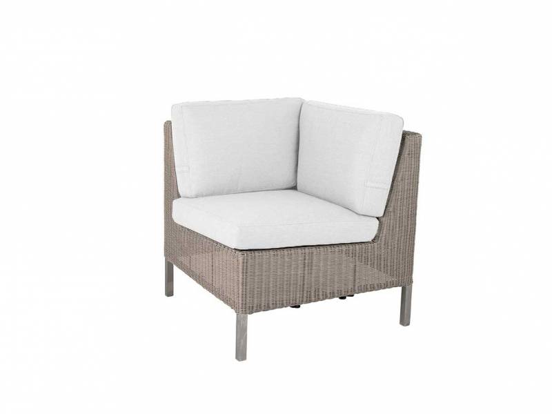 Cane-line Connect Dining Lounge Sofa Eckmodul, taupe inkl. Kissen