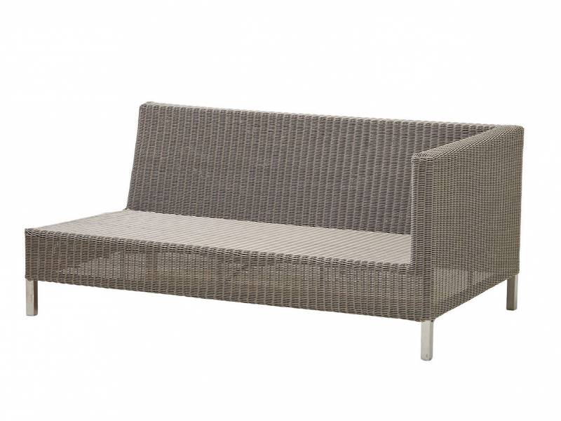Cane-line CONNECT Lounge 2-Sitzer Modulsofa links, taupe, inkl. Kissen