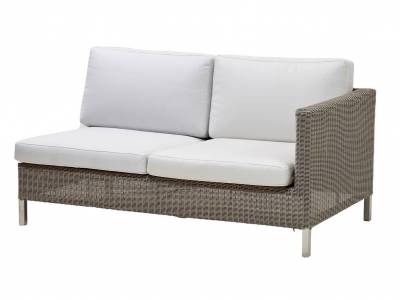 Cane-line CONNECT Lounge 2-Sitzer Modulsofa links, taupe, inkl. Kissen