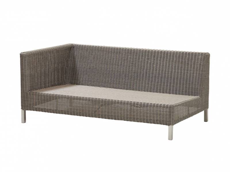 Cane-line CONNECT Lounge 2-Sitzer Modulsofa rechts, taupe, inkl.  Kissen