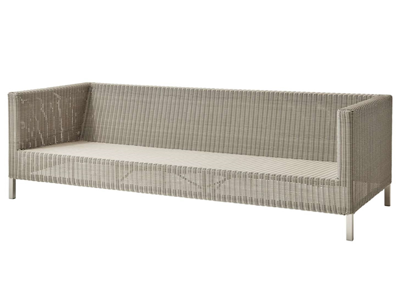 Cane-line CONNECT Lounge 3-Sitzer Sofa, taupe, inklusive Kissen