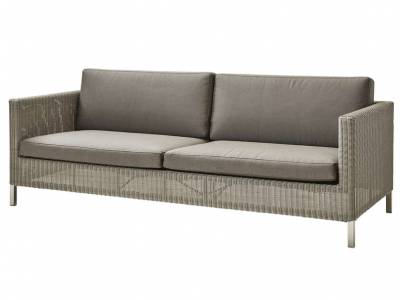 Cane-line CONNECT Lounge 3-Sitzer Sofa, taupe, inklusive Kissen