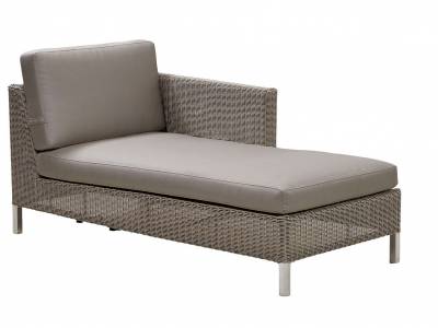 Cane-line CONNECT Lounge Chaiselounge Modulsofa links, taupe, inkl. Kissen