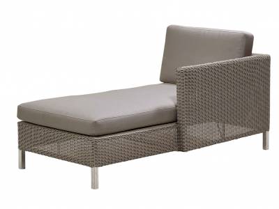 Cane-line CONNECT Lounge Chaiselounge Modulsofa links, taupe, inkl. Kissen