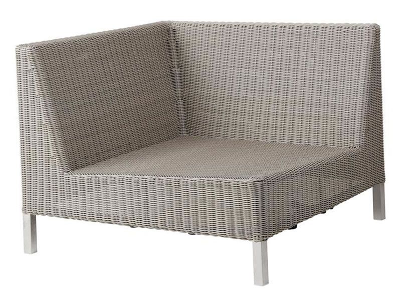 Cane-line CONNECT Lounge Eckmodul, taupe, inklusive Kissen