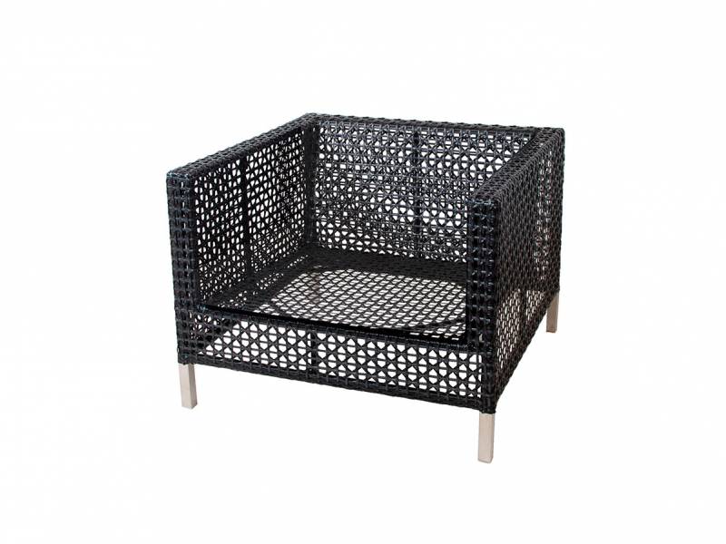 Cane-line CONNECT Lounge Sessel, Black Anthrazit, inklusive Kissen
