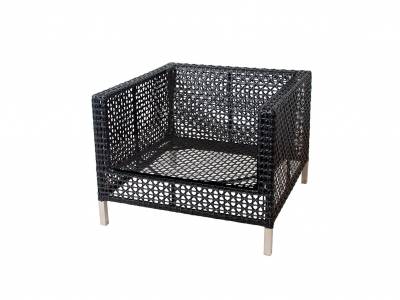 Cane-line CONNECT Lounge Sessel, Black Anthrazit, inklusive Kissen