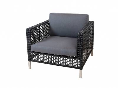 Cane-line CONNECT Lounge Sessel, Black Anthrazit, inklusive Kissen