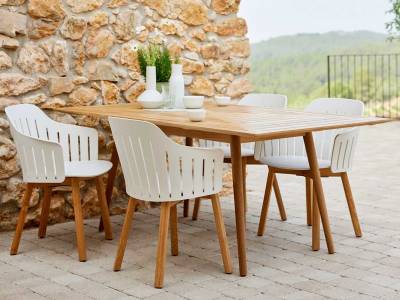 Cane-line Define Tisch, 180x90 cm, Teakholz Geometrisch