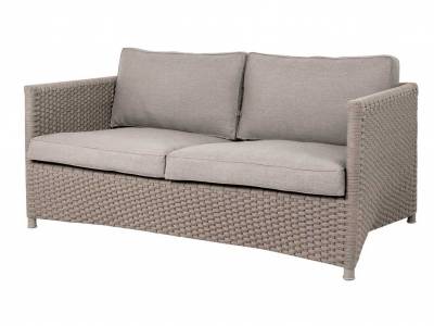 Cane-line Diamond 2-Sitzer Sofa, Cane-line Soft Rope, inkl. taupe Cane-line Natté Kissensatz