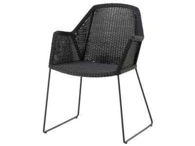 Cane-line Dining-Set: 6 x Breeze Sessel & Pure Tisch, 200x100 cm, Aluminium, Lava Grey inklusive Keramik Tischplatte zum Sonderpreis