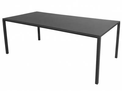 Cane-line Dining-Set: 6 x Breeze Sessel & Pure Tisch, 200x100 cm, Aluminium, Lava Grey inklusive Keramik Tischplatte zum Sonderpreis