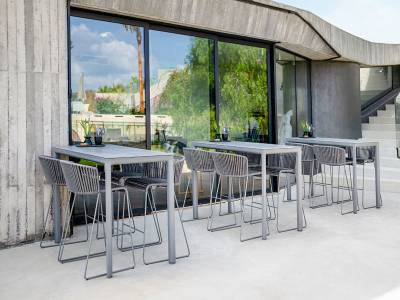 Cane-line Drop Bartisch 150x75 cm, Taupe inkl. Tischplatte