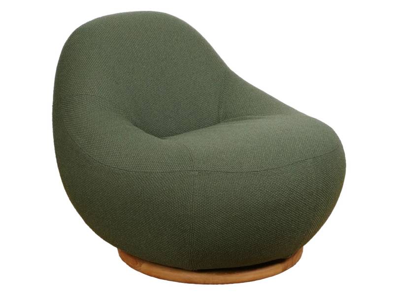 Cane-line Gem Loungesessel mit Drehfuß, Dark green Cane-line Rise w/QuickDry & Airflow