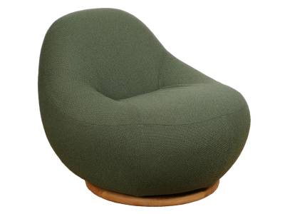 Cane-line Gem Loungesessel mit Drehfuß, Dark green Cane-line Rise w/QuickDry & Airflow