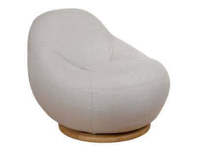 Cane-line Gem Loungesessel mit Drehfuß, Sand, Cane-line AirTouch w/teak inkl. QuickDry & Airflow