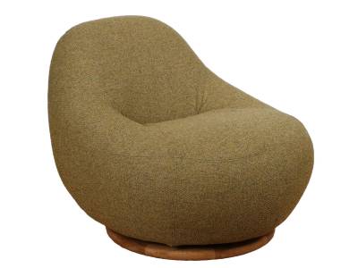 Cane-line Gem Loungesessel mit Drehfuß, Turmeric yellow, Cane-line Rise w/QuickDry & Airflow