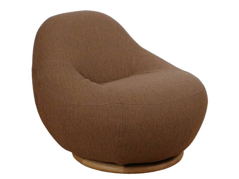 Cane-line Gem Loungesessel mit Drehfuß, Umber brown Cane-line Rise w/QuickDry & Airflow