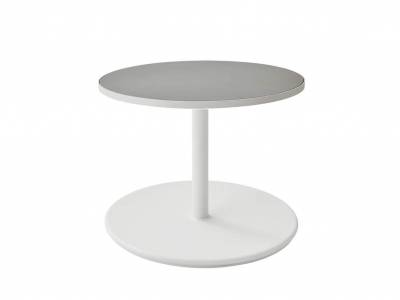 Cane-line Go Couchtisch Gestell Weiss, gross (5044) m/dia. 60 cm Tischplatte (P061)