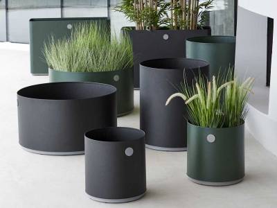 Cane-line Grow Pflanzgefäß, rechteckig Lava grau