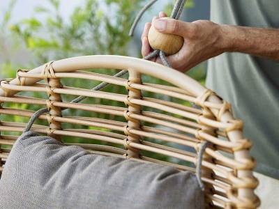 Cane-line Hive Highbacksessel Natural, Cane-line Weave inkl. Sitz-/Rückenkissen