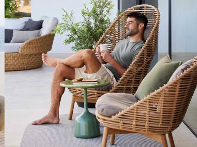 Cane-line Hive Loungesessel Natural, Cane-line Weave ohne Kissen