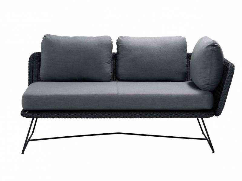 Cane-line Horizon 2-Sitzer Modulsofa links, Black inklusive Kissen