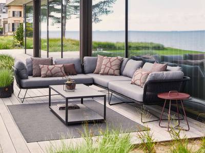 Cane-line Horizon 2-Sitzer Modulsofa rechts, Black