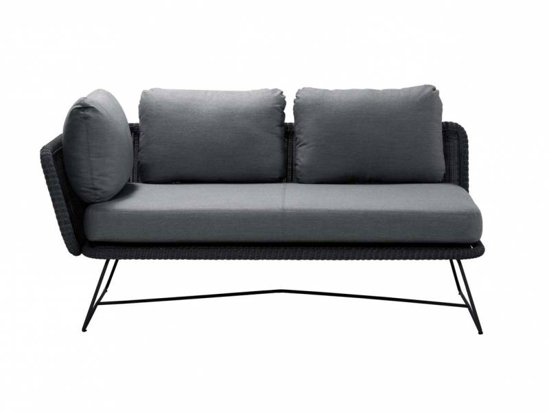 Cane-line Horizon 2-Sitzer Modulsofa rechts, Black inklusive Kissen