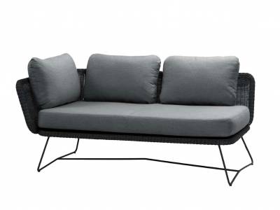 Cane-line Horizon 2-Sitzer Modulsofa rechts, Black inklusive Kissen