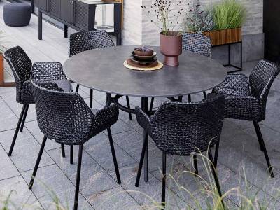 Cane-line Joy Esstisch Gestell Lava Grey rund dia. 144 cm