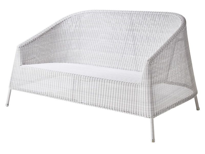 Cane-line Kingston 2 Sitzer Lounge Sofa, Weiß-grau