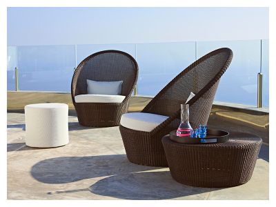 Cane-line Kingston Sonnenstuhl mit Rädern, Mocca