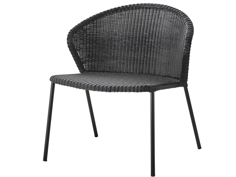 Cane-line LEAN Loungesessel schwarz, stapelbar