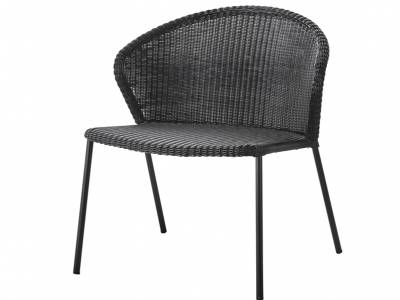 Cane-line LEAN Loungesessel schwarz, stapelbar