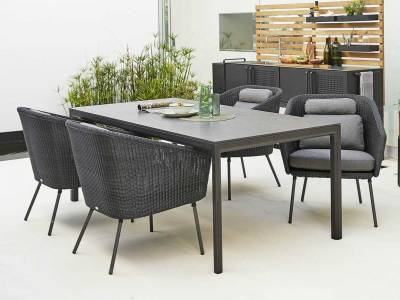 Cane-line Mega dining Sessel, inkl. grey Cane-line AirTouch Kissensatz