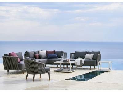 Cane-line Moments Lounge 3-Sitzer Sofa Grey, inkl. Kissensatz