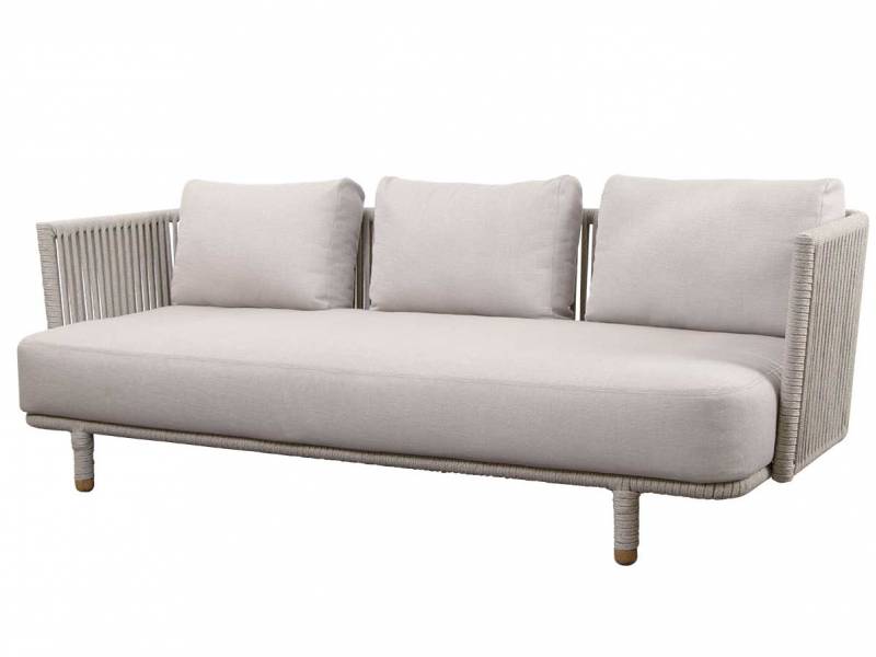 Cane-line Moments Lounge 3-Sitzer Sofa Sand, inkl. Kissensatz