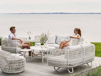 Cane-line Nest 2-Sitzer Sofa OUTDOOR inkl. Cane-line Natté Kissen White