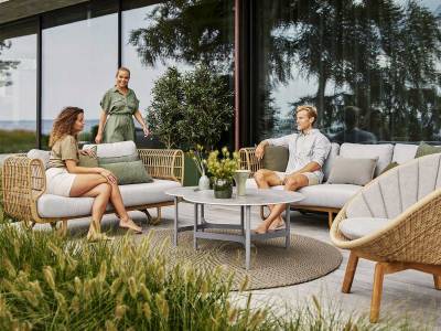 Cane-line Nest 3-Sitzer Sofa OUTDOOR inkl. Cane-line Air touch Kissen m/Quickdry Foam