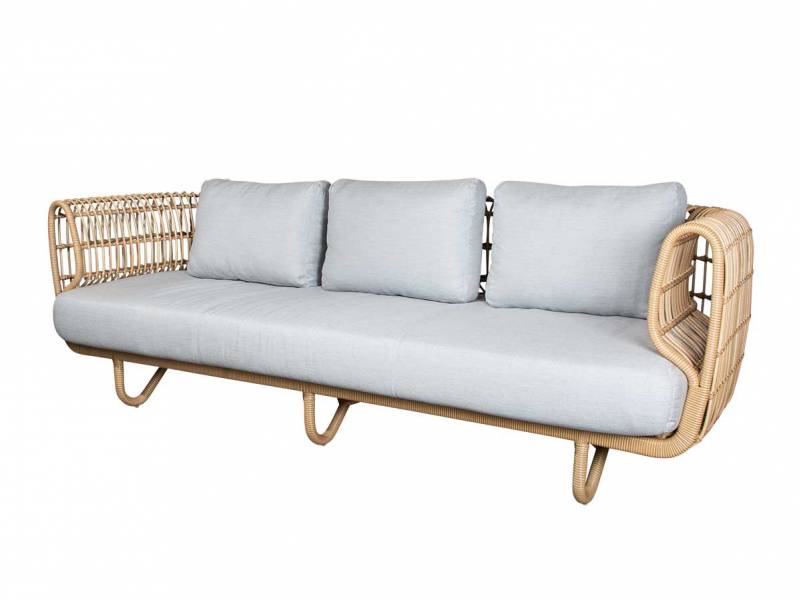 Cane-line Nest 3-Sitzer Sofa OUTDOOR inkl. Cane-line Natté Kissen m/Quickdry Foam