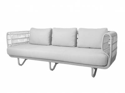 Cane-line Nest 3-Sitzer Sofa OUTDOOR inkl. Cane-line Natté Kissen White