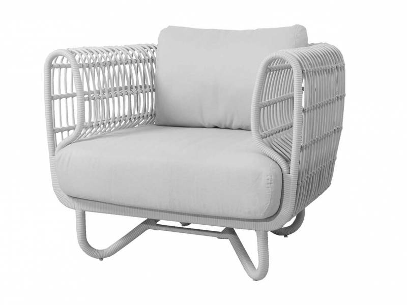 Cane-line Nest Loungesessel OUTDOOR inkl. Cane-line Natté Kissen White