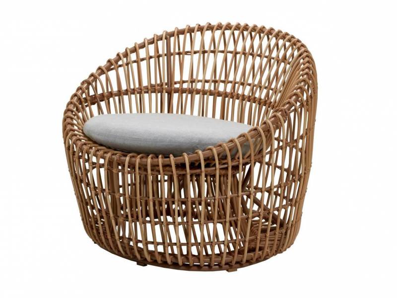 Cane-line Nest Round Sessel OUTDOOR inkl. Cane-line Air touch Kissen m/Quickdry Foam