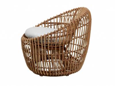 Cane-line Nest Round Sessel OUTDOOR inkl. Cane-line Air touch Kissen m/Quickdry Foam